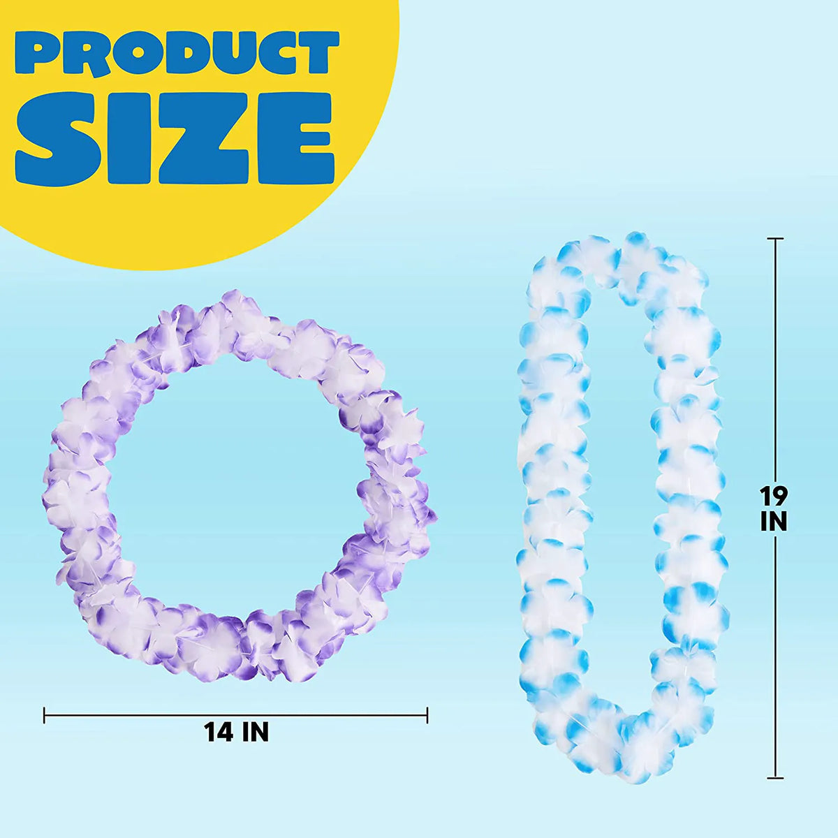 120-Pack Hawaiian Tropical Flower Leis for Kids and Adults