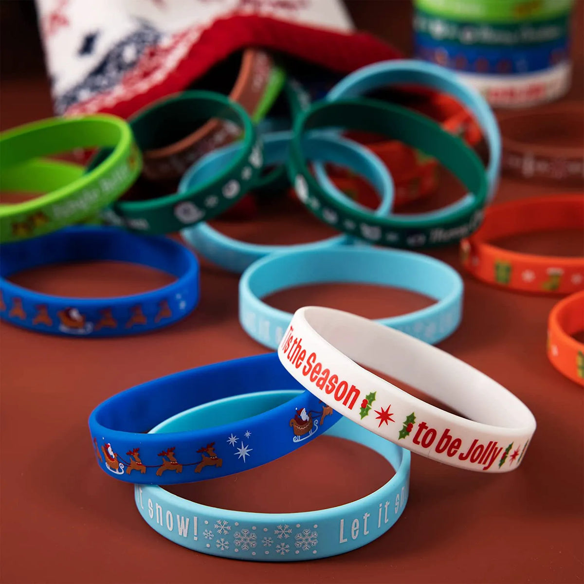 Silicone Bracelets, 12 Designs, 48 Pieces