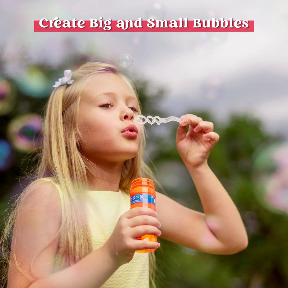 4 oz Bubble Bottles with Wand, 24 Pack