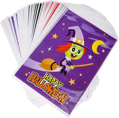 Halloween-Themed Plastic Candy Bags, 72 Count