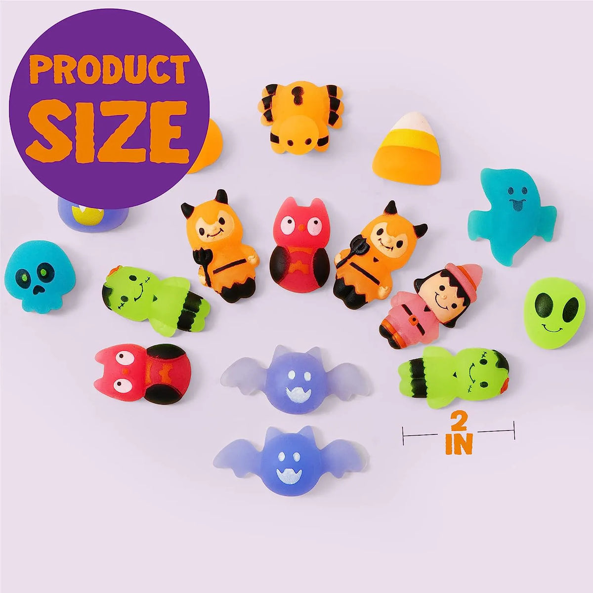 24 Glow-in-the-Dark Halloween Mochi Squishy Toys