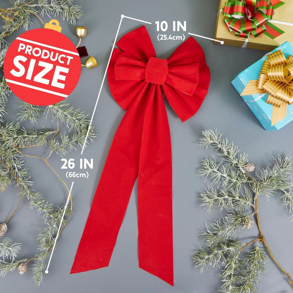 12-Pack Christmas Red Velvet Bows for Wreaths