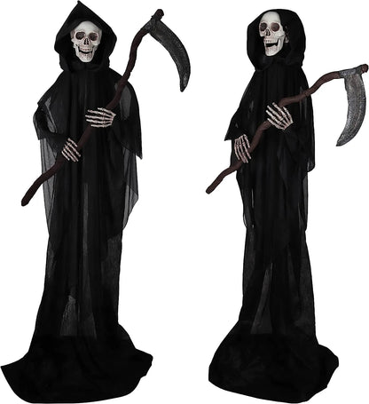 64.5in Animated Standing Grim Reaper for Halloween