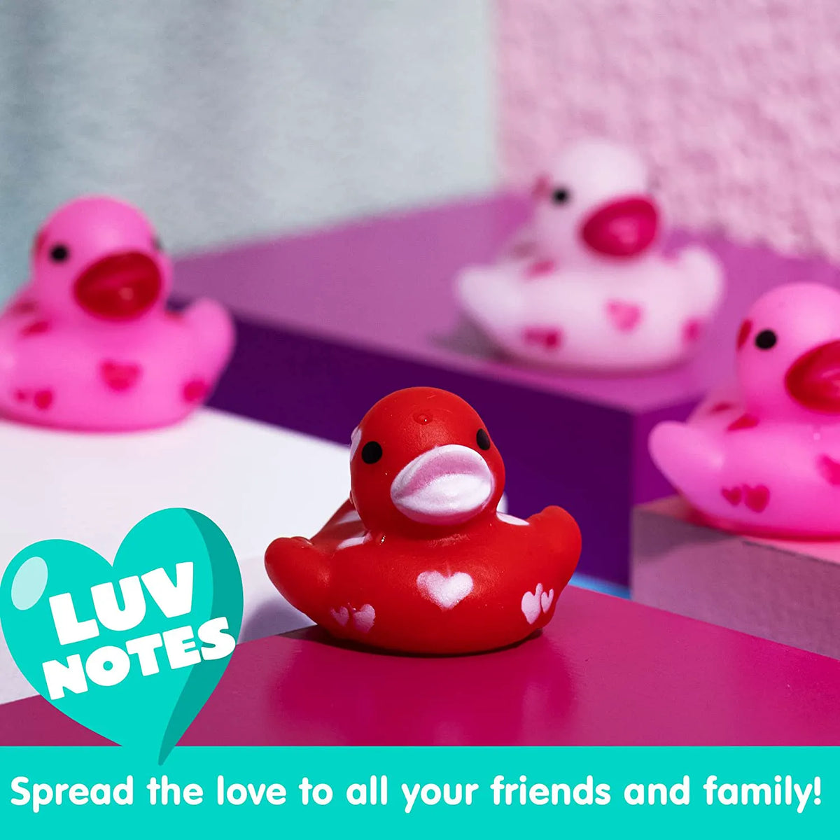 36Pcs Kids Valentine's Day Cards with Rubber Ducks - Classroom Exchange Gifts