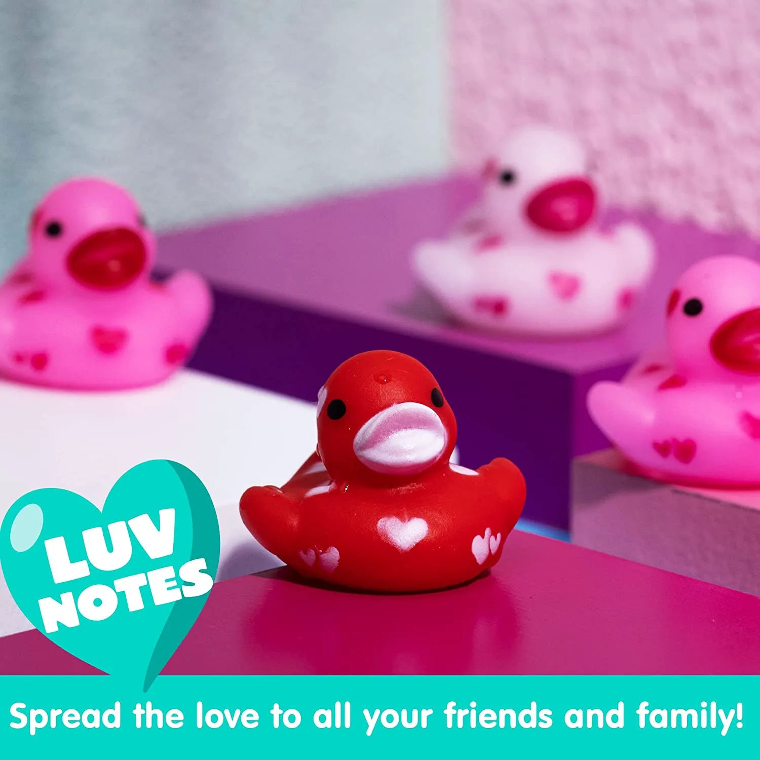 36Pcs Kids Valentine's Day Cards with Rubber Ducks - Classroom Exchange Gifts