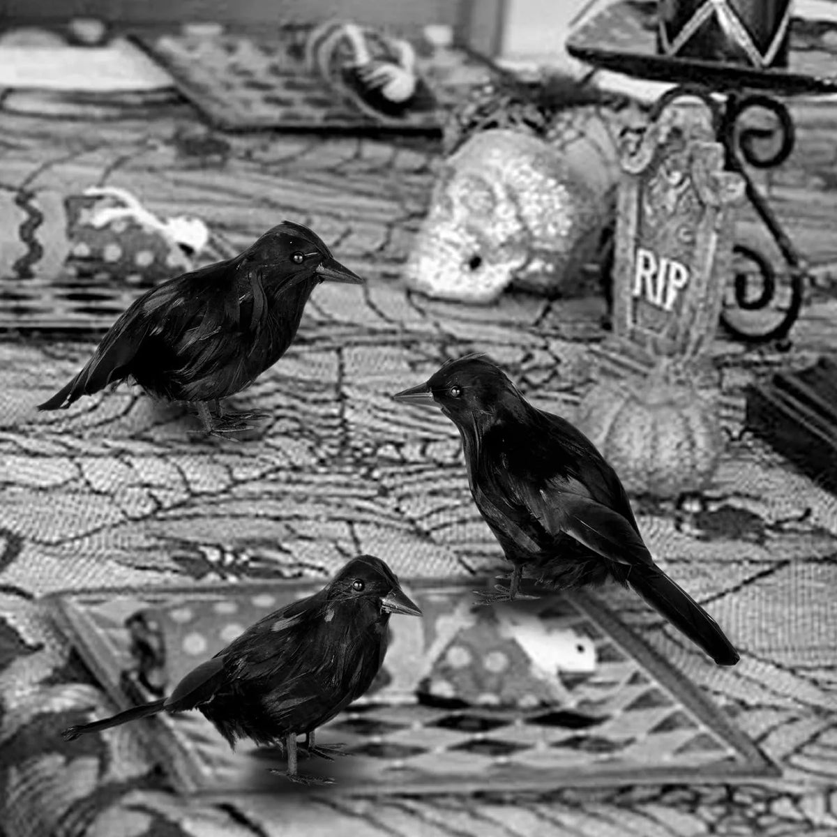 Halloween Crow Decoration Set (6 Pack)
