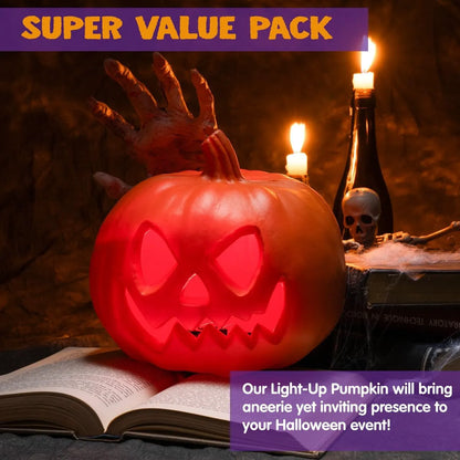 Glowing Plastic Pumpkins for Halloween Decor