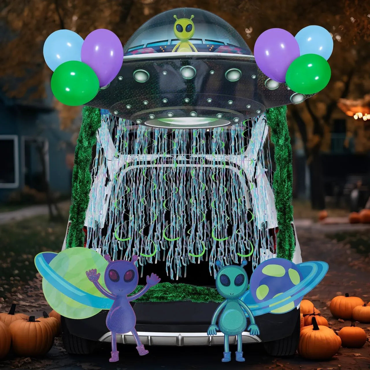 Halloween UFO Aliens Trunk-or-Treat Car Decorations Kit