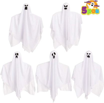 27.5" Halloween Hanging Ghosts, 5 Pack