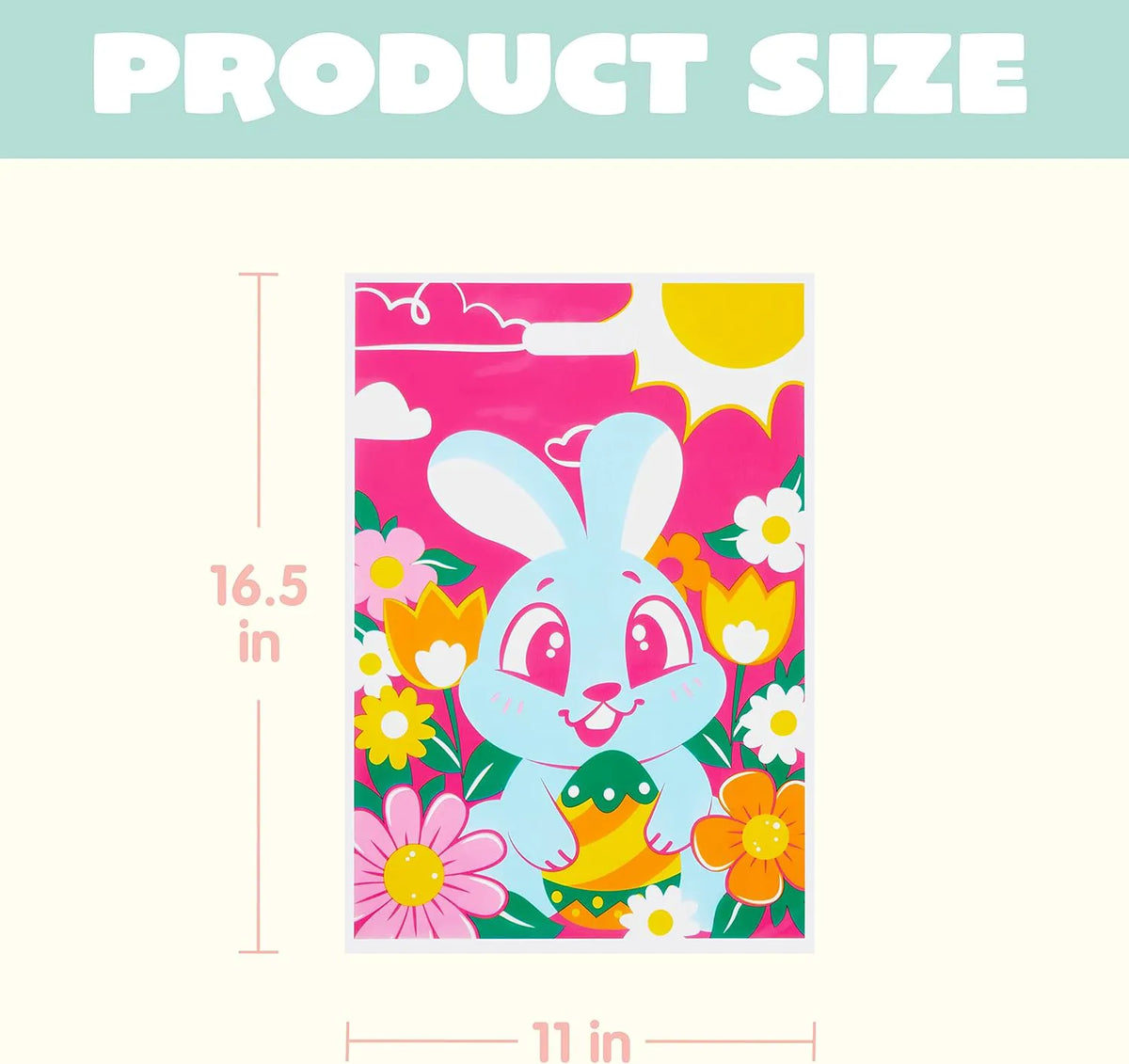 JOYIN 72 Pack Easter Plastic Gift Bags with Animal and Flower Designs - Easter Party Supplies for Kids