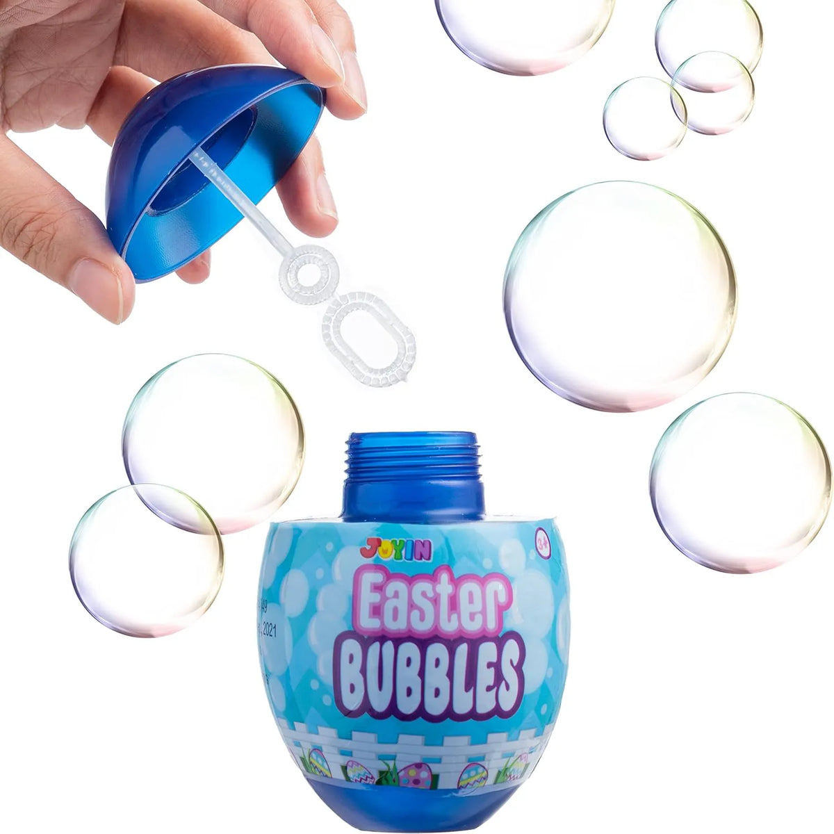 JOYIN 12-Pack Colorful Easter Egg Bubble Wands