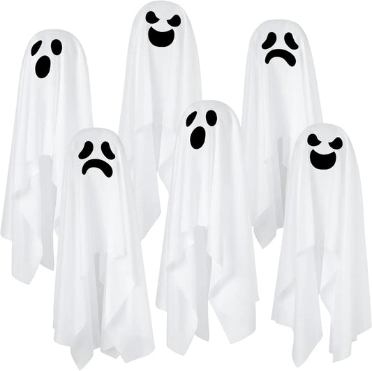 6-Pack Hanging Ghosts Halloween Decorations for Outdoor Use