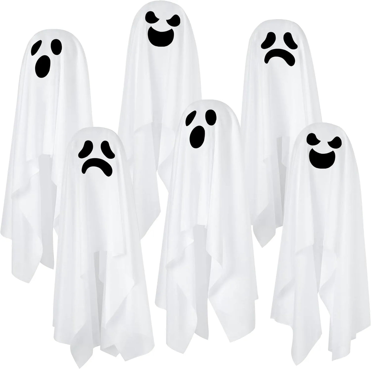 6-Pack Hanging Ghosts Halloween Decorations for Outdoor Use