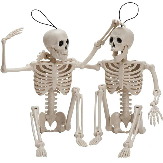 2 PCS 16 Inch Halloween Skeletons with Posable Joints