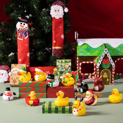 12 Pack Christmas Rubber Ducks