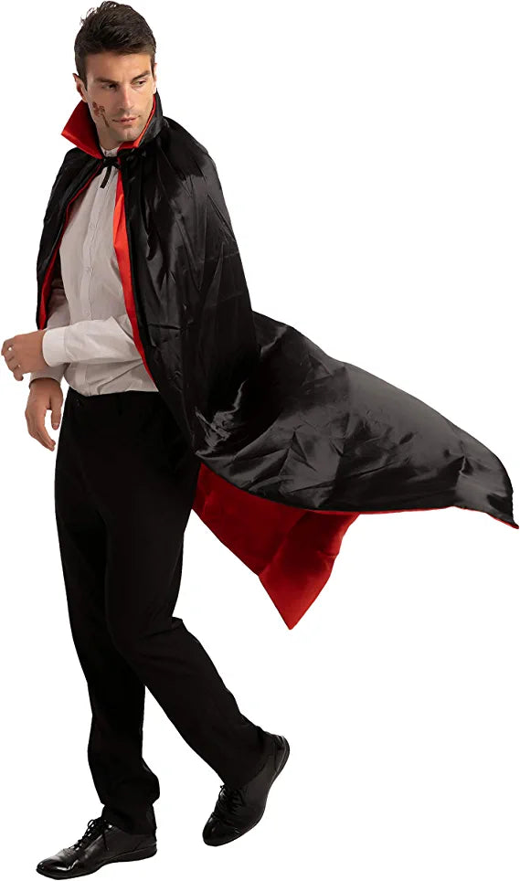 Adult Unisex Vampire Costume Set with Cape and Tattoo Scar