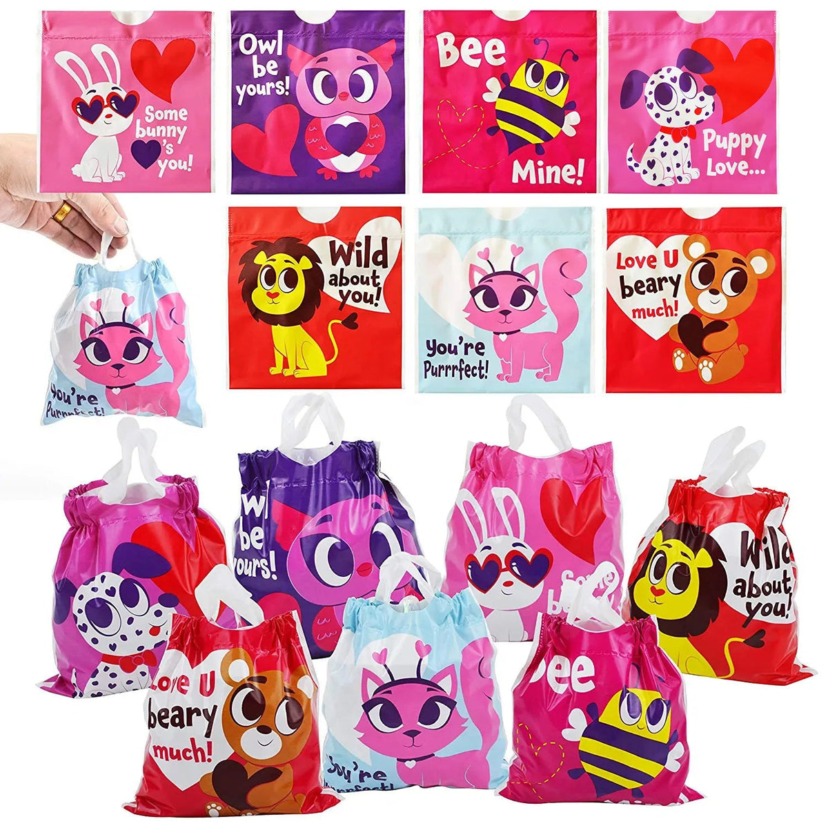 72-Piece Valentine's Day Drawstring Candy Bags