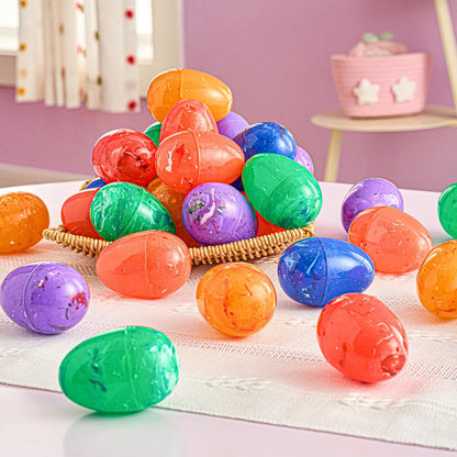 72 Iridescent Plastic Easter Eggs (3.15") for Hunt & Party
