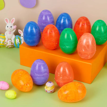 72 Iridescent Plastic Easter Eggs (3.15") for Hunt & Party