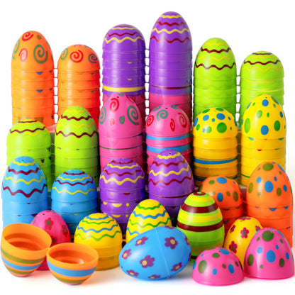 72 Pack 3.15 Inch Colorful Plastic Easter Eggs for Easter Egg Hunt
