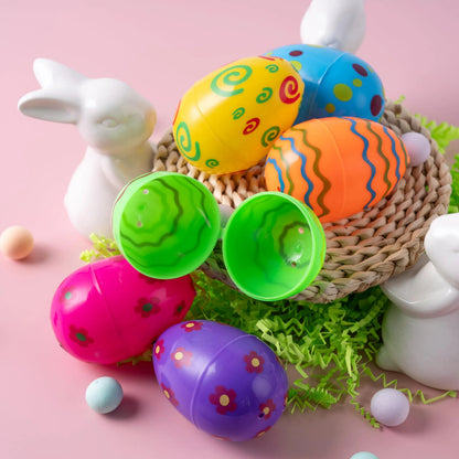 72 Pack 3.15 Inch Colorful Plastic Easter Eggs for Easter Egg Hunt