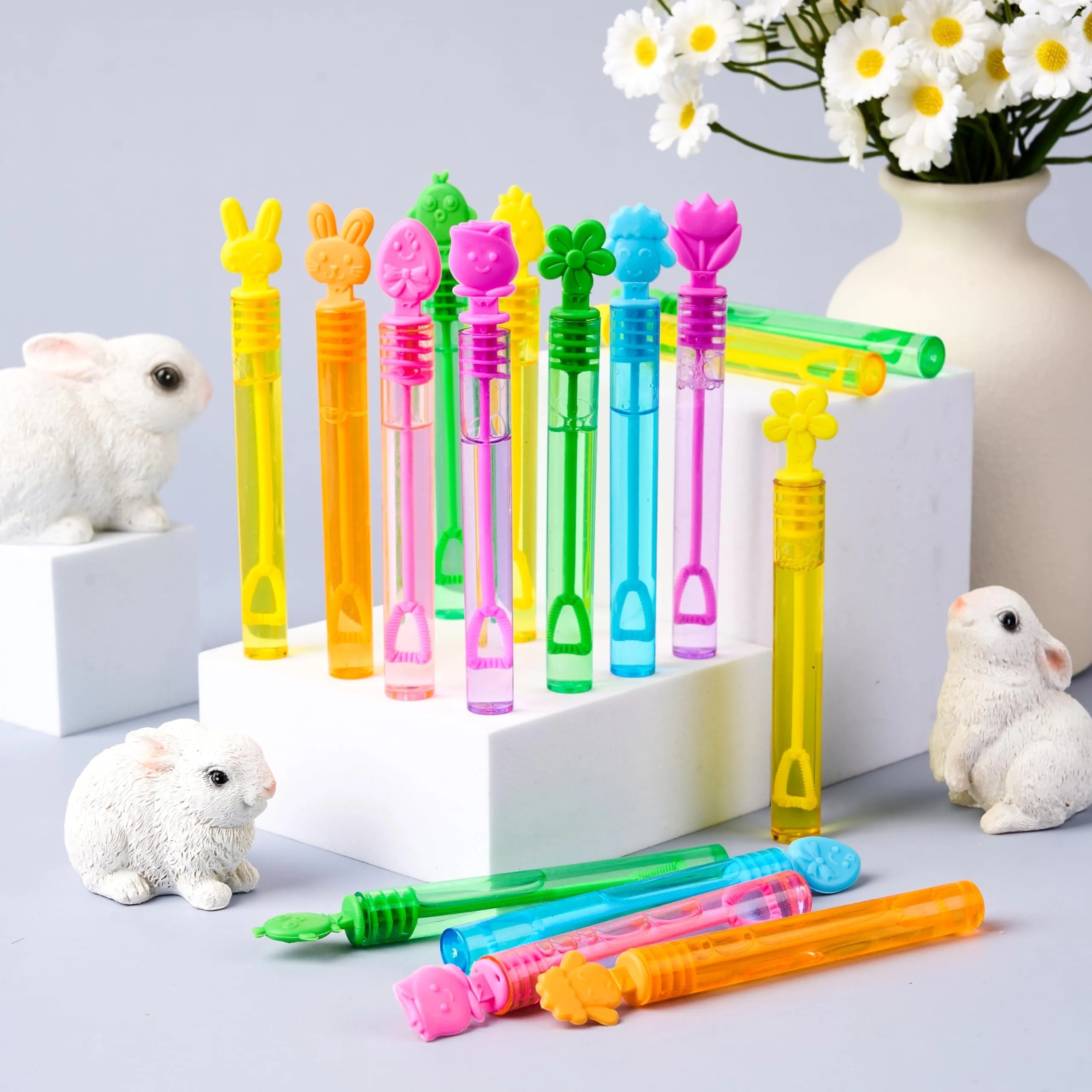 72-Pack Easter Mini Bubble Wands - 8 Assorted Colors, 9 Styles