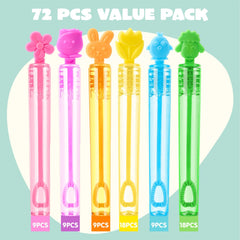 72-Pack Easter Mini Bubble Wands - 8 Assorted Colors, 9 Styles