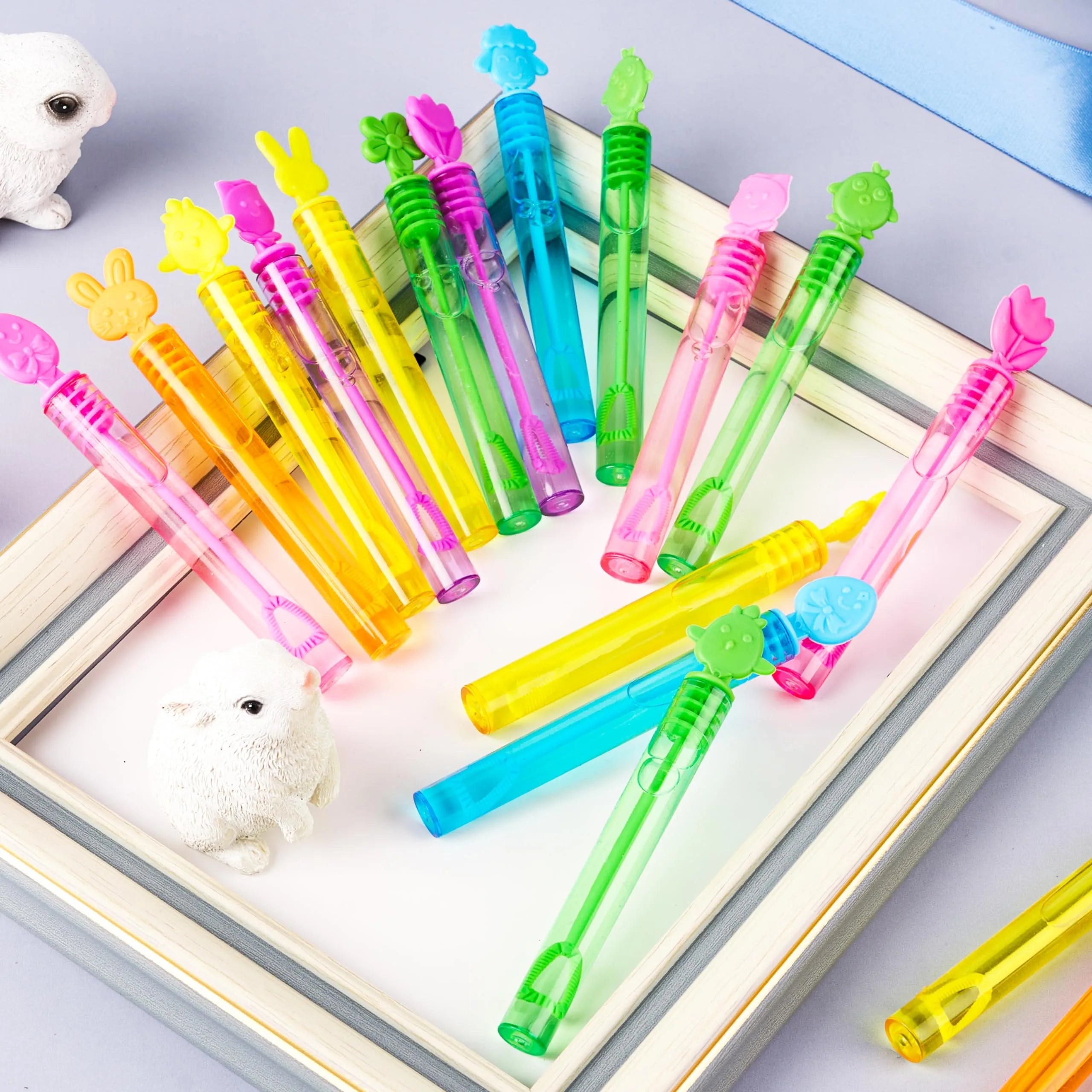 72-Pack Easter Mini Bubble Wands - 8 Assorted Colors, 9 Styles