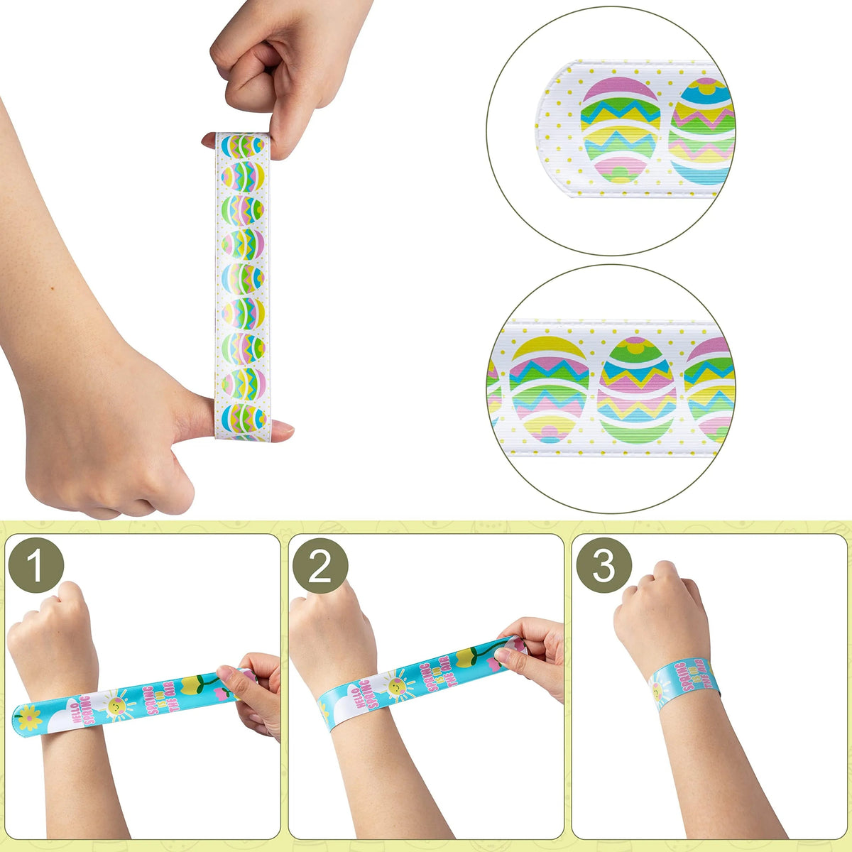 72-Pack Easter Slap Bracelets