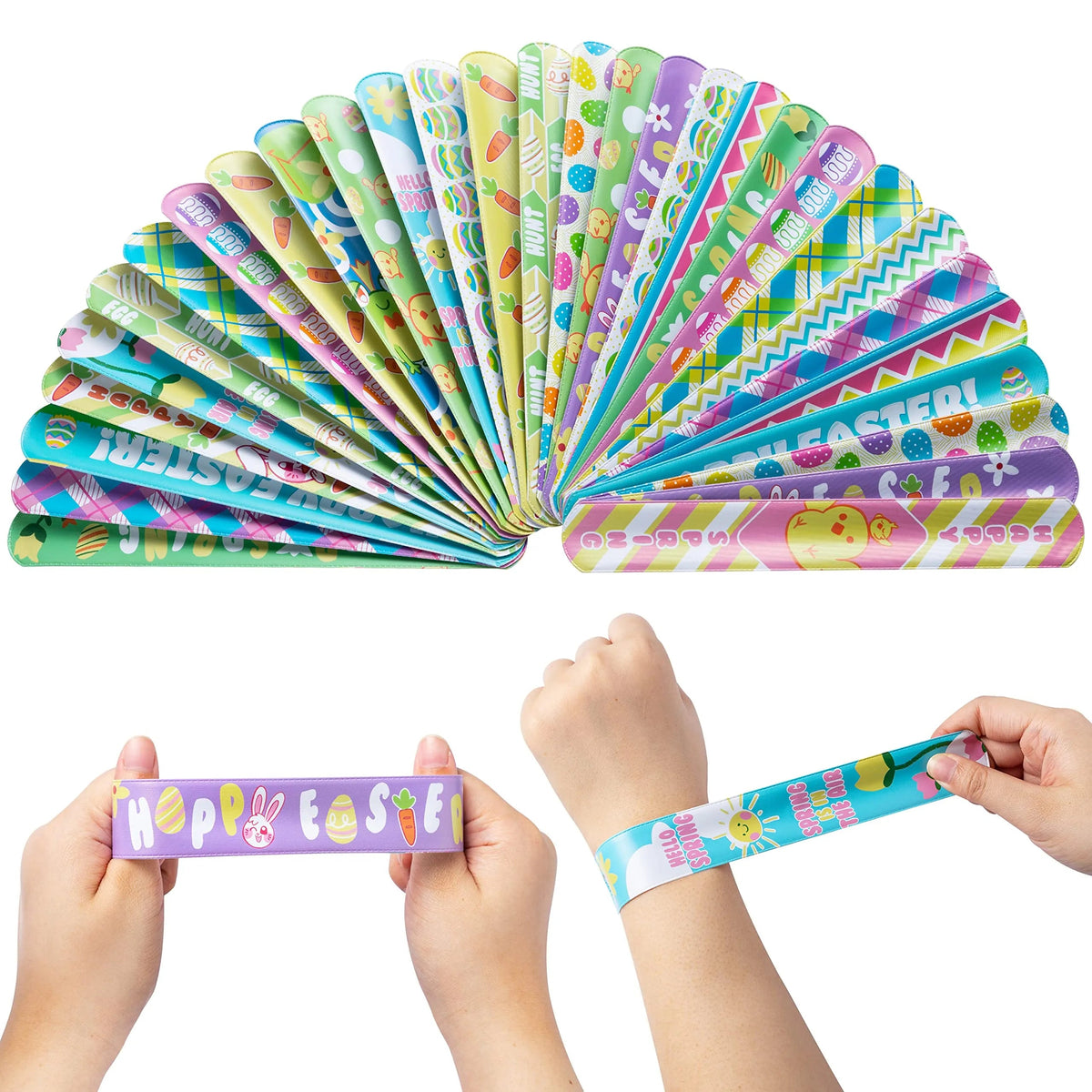 72-Pack Easter Slap Bracelets