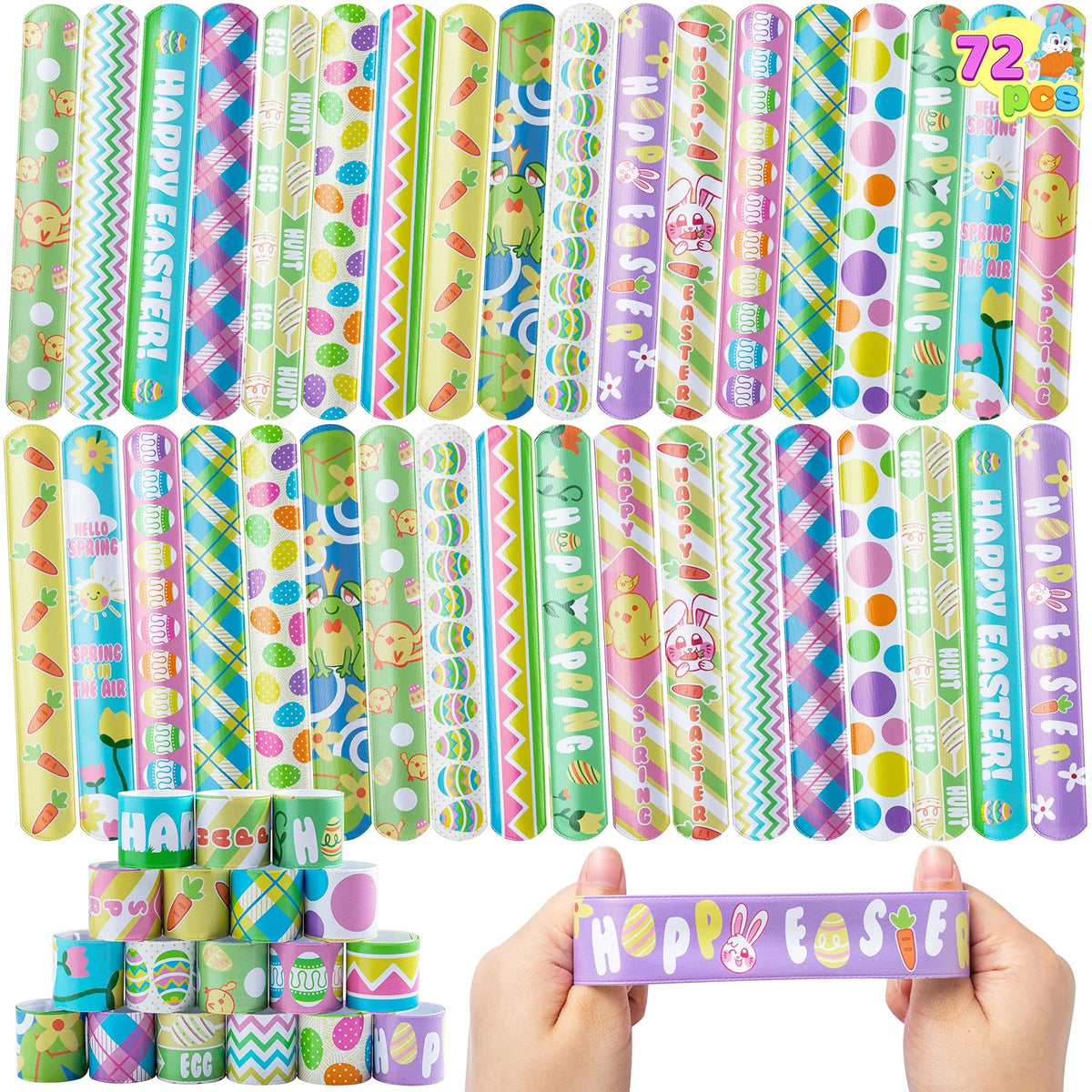 72-Pack Easter Slap Bracelets