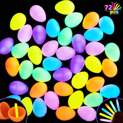 72 Easter Eggs with 144 Mini Glow Sticks