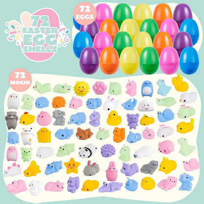 72-Pack Squishy Toys Filled Easter Eggs