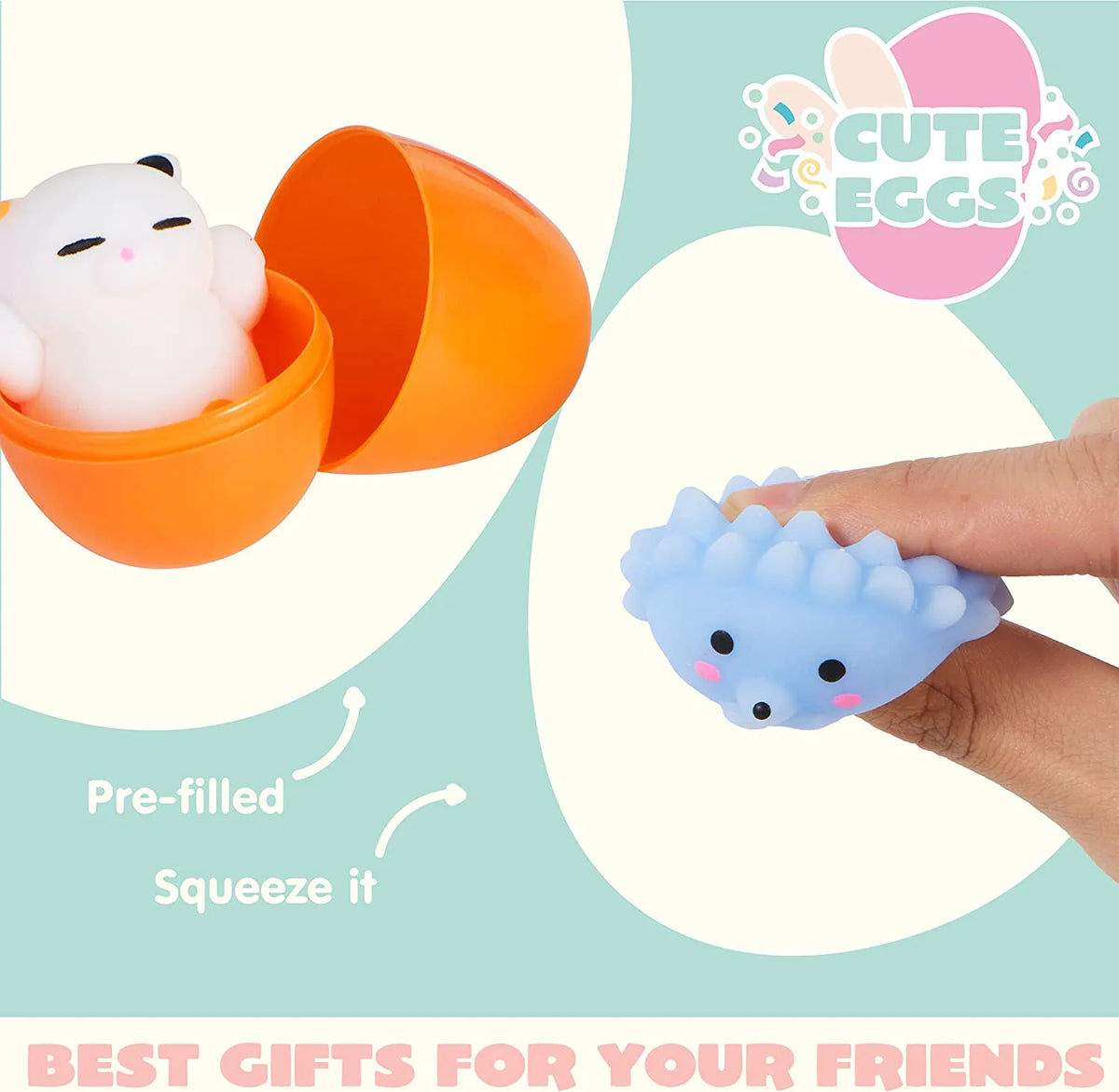 72-Pack Squishy Toys Filled Easter Eggs