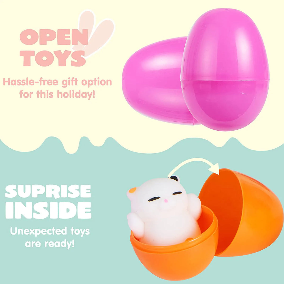 72-Pack Squishy Toys Filled Easter Eggs