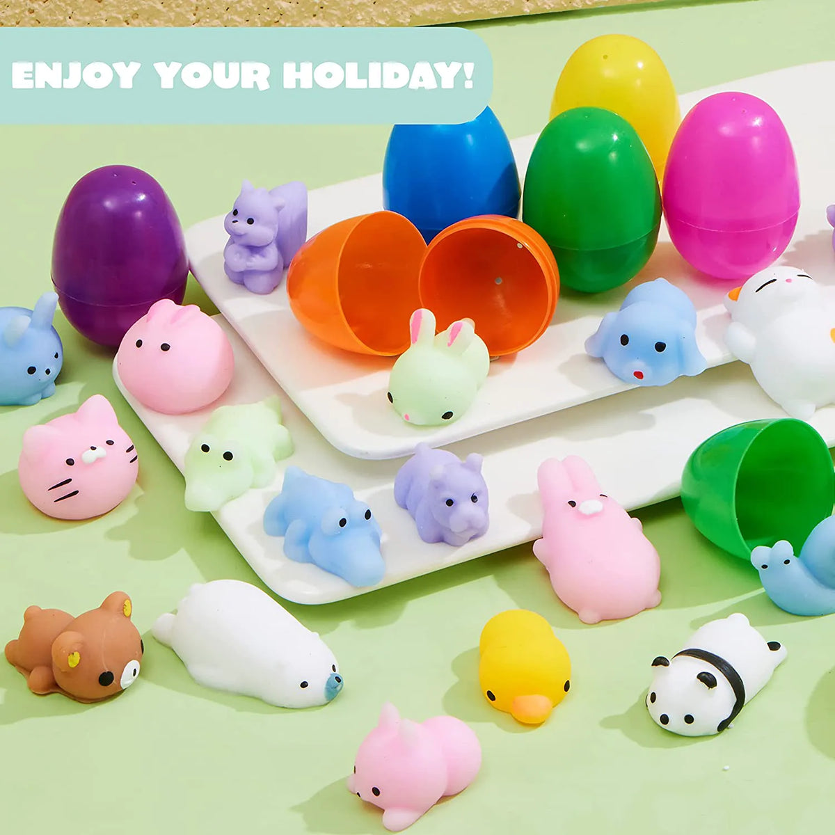 72-Pack Squishy Toys Filled Easter Eggs