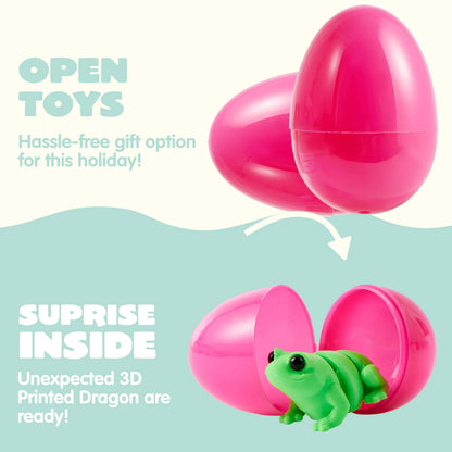 12 Prefilled Easter Eggs with 3D Mini Animals