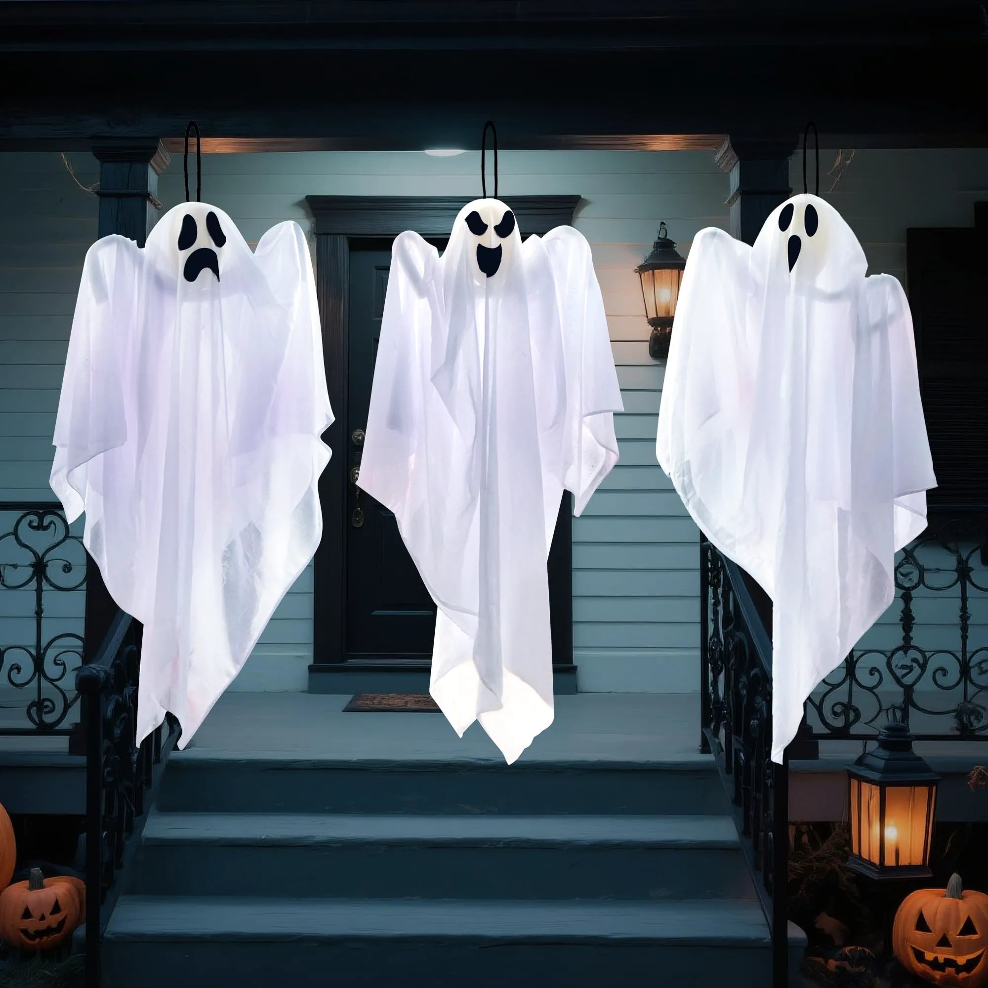27.5" Halloween Hanging Ghost Decoration for Outdoor Use