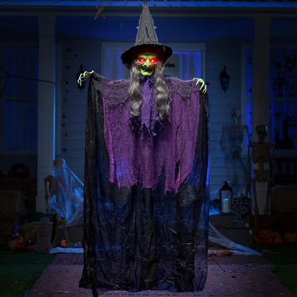 72-Inch Halloween Hanging Witch Decorations for Outdoor Use