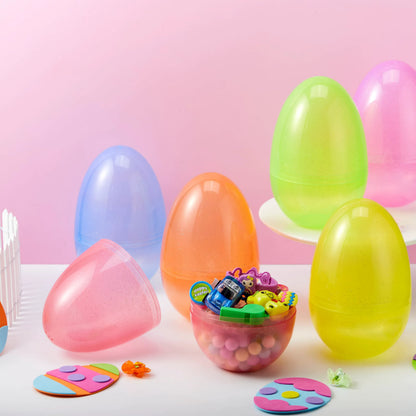 6-Pack 7-Inch Jumbo Plastic Easter Egg Shells for Egg Hunts