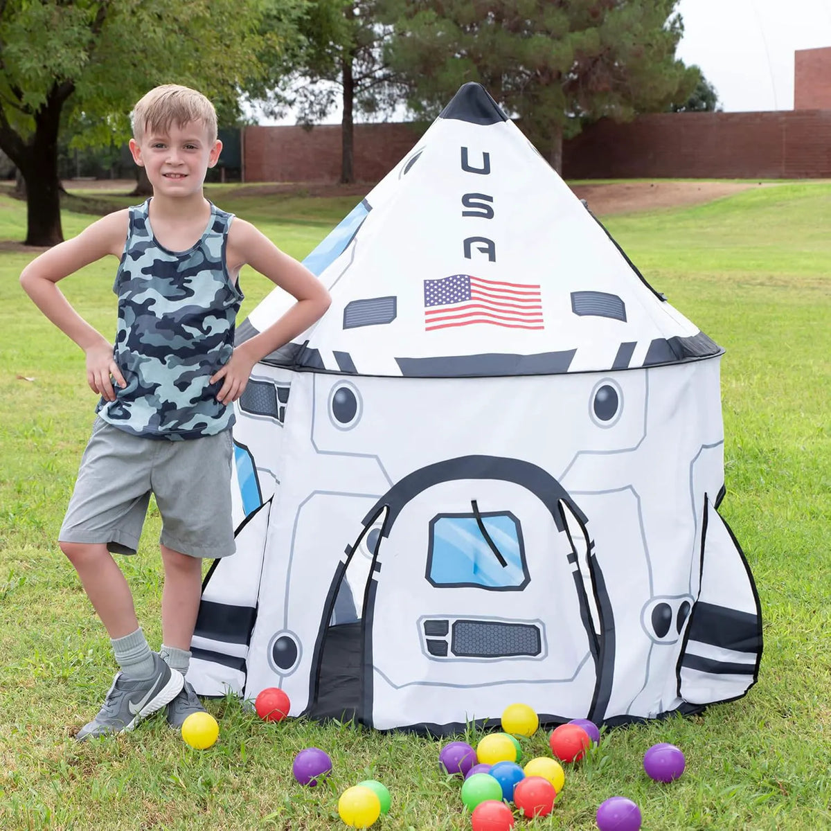 Kids Rocket Ship Pop-Up Play Tent