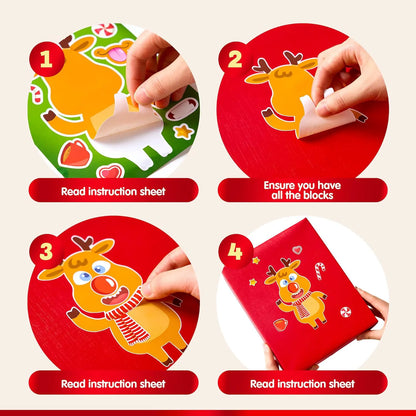 64 Pcs Christmas Make-a-Face Stickers - Fun Holiday Crafts for Kids