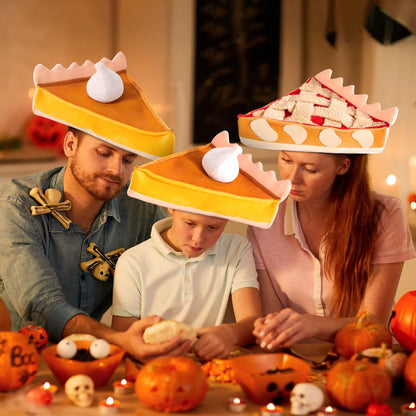 2 PCS Thanksgiving Plush Pumpkin & Apple Pie Hats