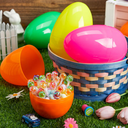 24 Large Plastic Easter Eggs (6 Inches) - Colorful Jumbo Fillable Eggs