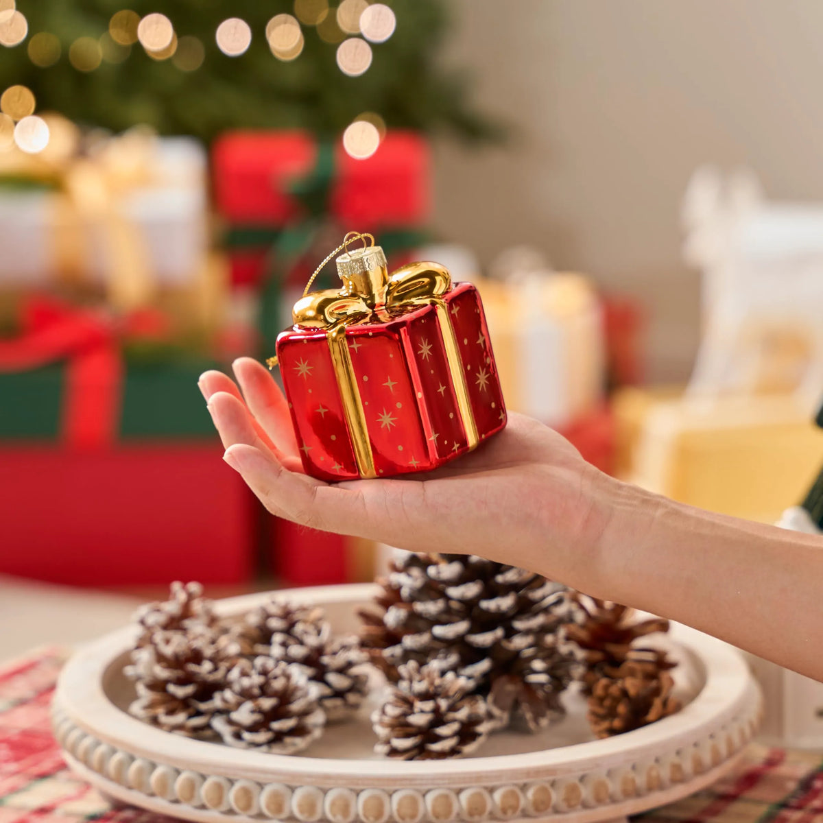 Christmas Mini Glass Ornament Gift Box
