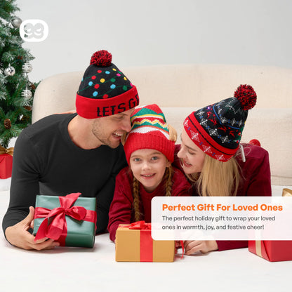 Light-Up Knitted Snowman Christmas Beanie