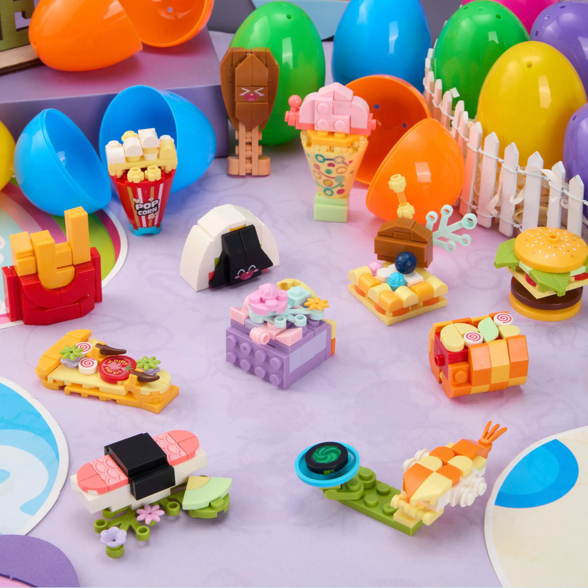 12 Prefilled Easter Eggs with Building Blocks