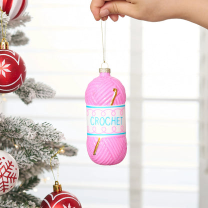Small Crochet Glass Christmas Ornament