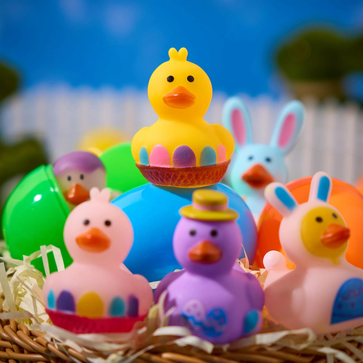 12 Prefilled Easter Eggs with Rubber Ducks Bath Toys
