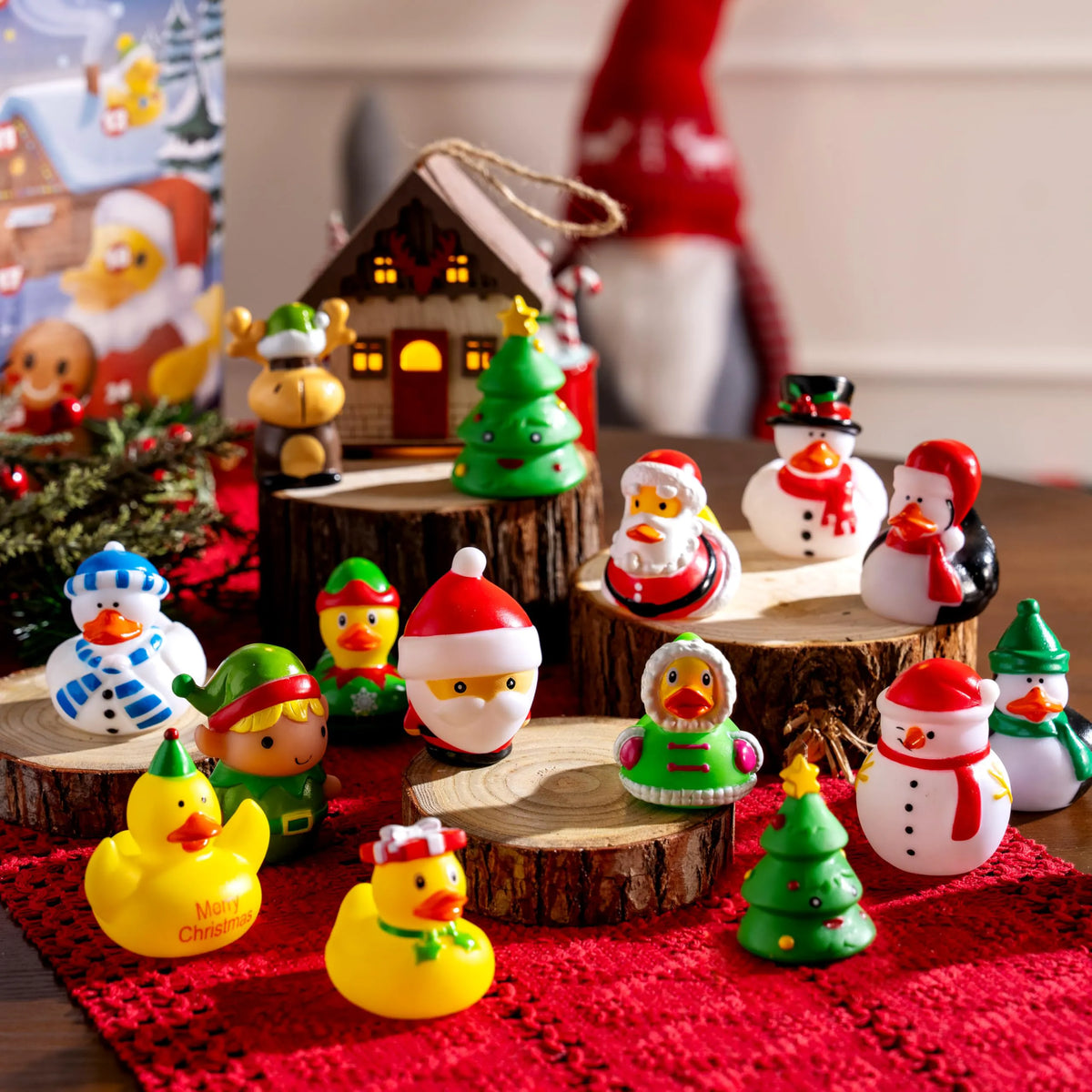 24 Days of Christmas Advent Calendar with Rubber Ducky Bath Toys